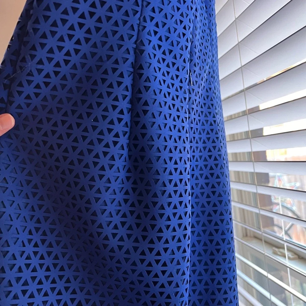 Tracy Reese Cobalt Blue Textured Midi Dress - Picture 2 of 4